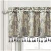 TOPLUXE Tenda per Finestre 137x46cm, Mantovana Damascata con Nappe, Tenda Corta per Camera da Letto Soggiorno Cucina, Decorazione Natalizia (Grigio Chiaro)