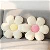 GOEDCH BlumeKissen: 2 cuscini da pavimento a forma di fiore bianco Tatami, motivo floreale, 40 cm, cuscino per divano, sedia, grazioso cuscino in peluche floreale