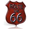 dingleiever Route 66 - Targa in metallo, collezione vintage, scudo autostradale americano, decorazione da parete, diversi design (rosso)