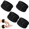 Abeillo 4 pezzi Polso Spa Nastro di lavaggio in microfibra per il viso e la doccia (nero)
