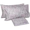 hermet Laura Biagiotti, Set Lenzuola Letto Matrimoniale In Percalle Di Cotone, 100% Percalle di Cotone Stampato, Lenzuolo da Sopra, Lenzuolo Con Angoli, Coppia Federe, Biham Tortora/Malva