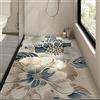 Z·Bling Tappeto Doccia Antiscivolo 80x90cm,Tappetino Vasca in Luffa,Tappeto Bagno Senza Ventose,Tappetino Doccia con Fori di Drenaggio,Motivo Floreale H