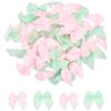 QUARKZMAN 100Pz Mini Fiocco di Nastro 1 Fiocchi Nastro Raso Multicolori Fiocchetti Piccoli Tessuto per Decorazioni Regalo Festa Cucito DIY Artigianale Natalizi, Rosa e Verde