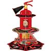 Shamoparty Supporto per torta a tre livelli, a forma di torre, a tema vigili del fuoco, decorazione per feste di compleanno, accessorio portatile, decorazione per feste di compleanno