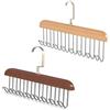 HREDZEO Porta Cinture e Cravatte da Armadio - 2 Pezzi in Legno Con 8 Ganci Rotanti a 360° - Antiscivolo per Cinture e Sciarpe