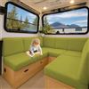 ZGDDPZA Copricuscini Elasticizzati per Sedili Camper e Roulotte, Fodere per Cuscini Divano da Interno ed Esterno, Antiscivolo, Tessuto Jacquard Resistente e Lavabile (Giallo-verde,L 95-135cm W 65-95cm)