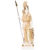 BeautifulGreekStatues Atena con gufo Medusa con scudo greco dea in alabastro statua oro 17,8 cm
