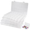 Lytonix 4 Pezzi Scatola con 28 Scomparti, Scatola Scomparto Trasparente con Coperchio, Cassettiera Porta Minuteria per Stoccaggio, Assortimento e Organizzazione di Piccoli Oggetti, Gioielli, Perline