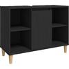 vidaXL Mobile Lavabo Nero 80x33x60 cm in Legno Multistrato