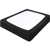 ELYSYSRL Mantovana Letto Matrimoniale Singolo Elasticità Vestiletto 120x200 160x190 Microfibra, Coprirette Elastica a 4 Lati, Facile da Rimuovere e Lavare(Nero,200x220+38cm)