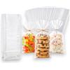 KORAT 50 Bustine Trasparenti per Alimenti con Fondo Quadrato, Sacchetti Plastica OPP per Caramelle, Confetti, Dolci, Biscotti e Regali Buste Porta Dolci Resistenti, Food Safe (10x6x3 cm)
