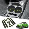 BIXUAN Compatibile con Fiat 500 Abarth 595, tappetini antiscivolo per console centrale, bracciolo, tappetini in gomma, supporto per bevande, cuciture antiscivolo, 12 pezzi, colore verde