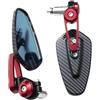 PYBYCEGNZK Specchietti manubrio Specchietto Retrovisore Universale Moto Manubrio Modello In Fibra Carbonio Accessori Posteriori Invertiti Modificati Moto specchietto laterale(Red)