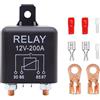 HISports Relè isolatore per batteria auto, resistente, 12 V, 200 A, con base a 2 pin + 2 terminali da 50 A
