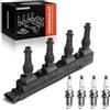 Frankberg 1 bobina di accensione + 4 candele 1208020 | Compatibile con: Tour combinato, Astra H A04, Corsa D S07, Astra G Classic Caravan F35, Corsa C Box/Hatchback X01