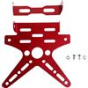 INFINAUTO Supporto Universale Per Targa Moto Eliminatore Parafango Adatto Fori Di Montaggio 26x10 mm Lega Di Alluminio 18 cm x 16 cm Rosso 2 Viti 2 Dadi 1 Pezzo