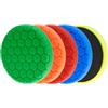 QWORK® Set di 5 Tamponi Lucidatura 125mm - Kit Professionale per Lucidatura, Ceratura, Sigillatura e Smalto - Utilizzare con Macchine Eccentriche