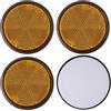 Your Day Mate Riflettori da Incollare, 4 Pz, Arancione, Ø 60 mm, Marchio di E, Riflettore di Sicurezza per Camper, Rimorchi e Pali, Catarifrangenti Adesivi Destro / Sinistro, Autoadesivi Incollare Riflettore