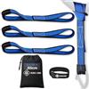 RUNAFLAMA - Cinghie di Fissaggio Moto Piccole - Cinghie Trasporto Moto per fissare manubrio, telaio su Rimorchio, Portamoto, Portapacchi Auto - Rottura 2400 kgf per Cinghia - 4 Pezzi 30 cm Blu