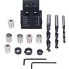 MNUvxzaewf Kit di dima for fori a quattro tasche con punta da trapano, localizzatore obliqui in alluminio, kit for piano lavoro inclinato a 15°, guida for