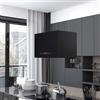QUAHEAS Cappa a isola sospesa da 55 cm, in acciaio verniciato a polvere, con sensore touch LCD, 3 livelli di velocità, filtro ai carboni attivi, illuminazione a LED, silenziosa, per cucina e fornello