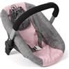 Bayer Chic 2000® Seggiolino auto per bambole con adattatore per passeggino - Melange grigio/rosa - Bambole fino a 52 cm - 3-8 anni