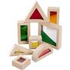 Eichhorn Blocchi da Costruzione con Finestra - 8 Pezzi Set di Elementi Colorati in Legno di faggio, con Sabbia, Sfere o Specchio, promuove sensorialità e capacità motorie, in Legno, Acrilico e ABS, a