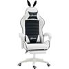 Vinsetto Sedia Gaming Ergonomica Reclinabile con Orecchie da Coniglio Nero