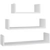 ARREDO DA CASA Set 3 Mensole da Muro Design Minimal 80-60-40 cm - Mensole Sospese in Legno in Diverse Misure, Profondità 20cm, Scaffali per Soggiorno, Ufficio e Camera da Letto, in Diversi Colori MNT2 (Bianco)