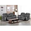 Generic Set Divano 3+2 Posti Reclinabile in Pelle Grigio con Portabicchieri Integrati, Stile Moderno per Soggiorno e Home Theater
