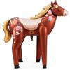 PartyDeco Palloncino in pellicola a forma di cavallo, 101 x 105 cm, XXL per elio o aria - Palloncino per compleanno bambini ragazze compleanno - Palloncino animali - decorazione di compleanno e feste - marrone