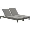 Outsunny Set 2 Sdraio da Giardino Cuscino Imbottito Regolabile su 6 Livelli in Rattan 196 x 65 x 22 cm, Grigio