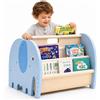 YUCHKEJ Libreria per bambini in legno, Libreria Montessori per Bambini, Scaffale Porta Libri Doppia Faccia con Tasche in Tela, Stile Montessori Portatile con Maniglia, Mobiletto Porta Libri per Cameretta