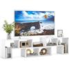 COSTWAY Mobile Porta TV Combinabile con Ripiani Aperti, per TV Fino a 65 Pollici, Mobile TV di Legno per Camera da Letto, Soggiorno, Capacità di Carico Massima 80 kg, 134-180 x 30 x 43 cm (Bianco)