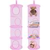 Zyluniy 2 Pezzi Rete Portaoggetti da Appendere, 4 Livelli Organizer da Appendere Pieghevole, Organizzatore Appendito per Peluche, Rete Appenduta per Riporre Giocattoli, Vestiti Piccoli (Rosa)