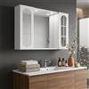 Kiamami Valentina - Specchiera Inglesina 77Cm Con Due Ante E Faretti A Led Integrati