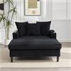 MURUL Lounge multifunzione a coste con chaise longue, grande superficie di riposo, portabicchieri su entrambi i lati, illuminazione a LED, tasca laterale, vano portaoggetti, porta di ricarica USB