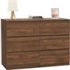 IDMarket - Arcón TOMI 6 cajones 110 cm efecto nogal