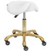 physa wellness & lifestyle physa PHYSA YORK WHITE_GOLD Sgabello a sella 55 - 70 cm 150 kg Bianco, oro Sgabello ergonomico a sella Sgabello a sella ergonomico Sgabello tondo Sgabello da scrivania