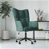 QJBSAVVA Poltrona Relax in Velluto Verde Scuro con Rotelle Girevoli, Sedia da Ufficio Regolabile Altezza Meccanismo Gas per Camera Soggiorno Ufficio Design Moderno