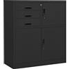 DJEKA Armadio per Ufficio, Mobili da Ufficio, Armadio Ufficio, Mobiletto Ufficio, Armadi da Ufficio, Armadio Multiuso, Antracite 90x40x102 cm in Acciaio