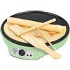 Bestron crêpiera elettrica verde Ø 30 cm - Termostato regolabile | Rivestimento antiaderente | Con spargitore a T e spatola in legno - ASW602G