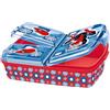 p:os Spiderman Lunch Box Bambino 3 Scomparti - Porta Pranzo Bento con Clip di Chiusura - Scatola Porta Merenda in Plastica BPA Free - Ideale per Scuola e Asilo - Multicolore
