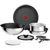Tefal Ingenio Comfort Max L966S844 - Set di 8 pentole antiaderenti in titanio, impilabili, salvaspazio, segnale termico, per tutti i piani cottura, impugnatura sicura, facile da pulire, in acciaio