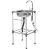 GXSFLG Lavello da cucina in acciaio inox, autoportante, lavello commerciale, multifunzione, con tubo di scarico e raffreddamento, 1 vasca, per esterni, interni, cucina, ristorante, bar, giardino, campeggio