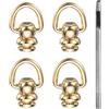 QUARKZMAN 5Pcs Anelli A Bottone Con Rivetti In Ottone Da 10mm Rivetti Con Anello D Vite A Sfera Con Punzone Per Cuoio Da 3mm Per Artigianato In Pelle, Oro