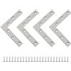 SAYAYO Staffa Angolare Piatta a Forma di L 120mm* 120mm in Acciaio Inox Angolo Retto Angolari Staffe Squadrette Angolare a L per Riparazione Mensola di Legno Tavolo Sedia Letti Armadi, 4 Pezzi