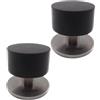 Mercaaran Fermaporta Pavimento Adesivi Pack 2 in Acciaio - Tasselli in Gomma - Acciaio Inox 4 cm - Fermaporta Adesivo