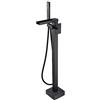 XDSMB Rubinetto Vasca da Bagno Freestanding a Cascata Rubinetto Bagno Cascata con Doccia Portatile Per Vasca,nero