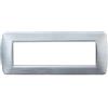 ZOREI Placca Compatibile Con Bticino Living, Placca Plastica Satinato, 1 Pezzo (7 Posti/Moduli,Silver Satinato)
